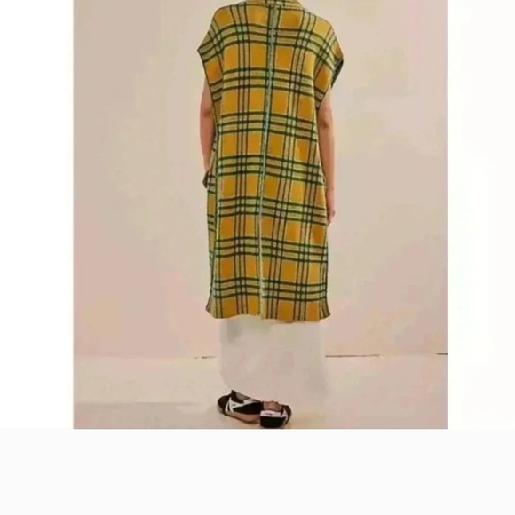 ๐ Free People Plaid Peacoat Vest Oversized Slouchy Sz. M Like New - Picture 4 of 11